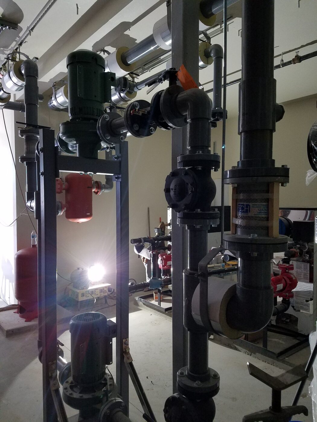 Mechanical piping inside Presidio Barracks